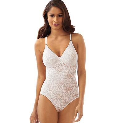 Bali Lace 'N Smooth Body Shaper (Size 36-D) White, Nylon,Spandex,Cotton