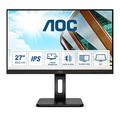 AOC 27P2Q - 27 Zoll FHD Monitor, höhenverstellbar (1920x1080, 75 Hz, VGA, DVI, HDMI, DisplayPort, USB Hub) schwarz