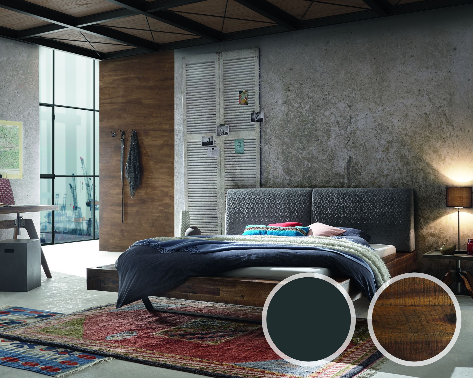 Hasena Factory-Line Massivholzbett Bloc Slid/Opera 140x200 cm braun