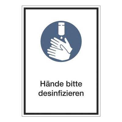 Marahrens Hinweisschild »Hände desinfizieren« 21 x 29,7 cm, 10 Stück blau, 21x29.7 cm Image