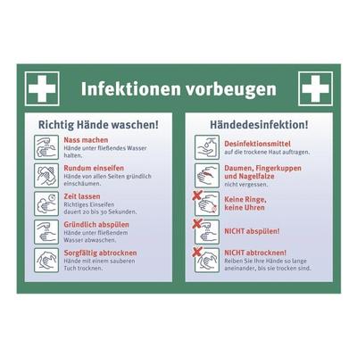Marahrens Hinweisschild / Informationstafel »Infektionen vorbeugen« 21 x 29,7 cm, 10 Stück Image