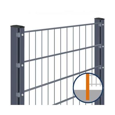 Doppelstabmattenzaun zum Einbetonieren Rundum-sorglos-Paket Anthrazit Komplettset, Abdeckleiste, 15 m,2030 mm,6/5/6 mm,gerade Image