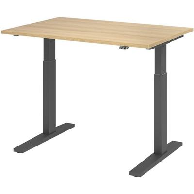 HAMMERBACHER Schreibtisch »Upper Desk« 120 cm breit und elektrisch höhenverstellbar bis 120 c braun, 120x120x80 cm Image