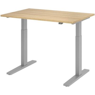 HAMMERBACHER Schreibtisch »Upper Desk« 120 cm breit und elektrisch höhenverstellbar bis 120 c braun, 120x120x80 cm Image