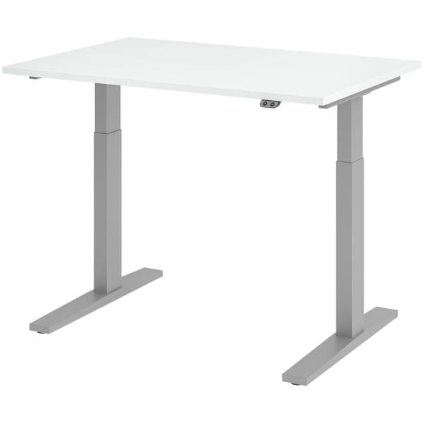 HAMMERBACHER Schreibtisch »Upper Desk« 120 cm breit und elektrisch höhenverstellbar bis 120 c weiß, 120x120x80 cm