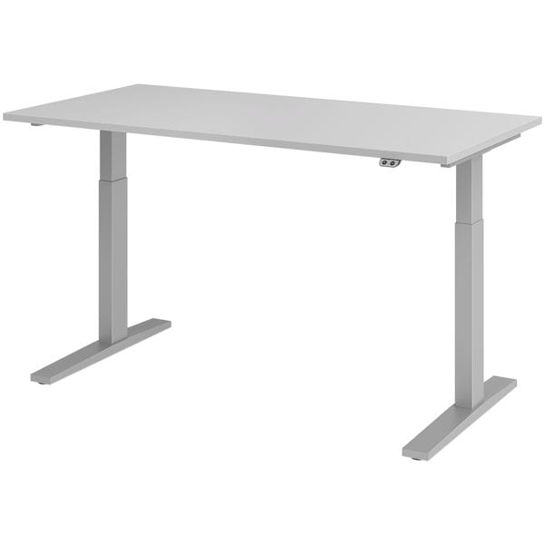 HAMMERBACHER Schreibtisch »Upper Desk« 160 cm breit und elektrisch höhenverstellbar bis 120 c grau, 160x120x80 cm Image