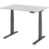 HAMMERBACHER Schreibtisch »Upper Desk« 120 cm breit und elektrisch höhenverstellbar bis 129 c grau, 120x129x80 cm