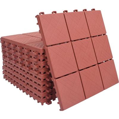 Terrassenfliesen 10 Stk. Rot 30 x 30 cm Kunststoff Vidaxl