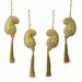 The Holiday Aisle® Set of 4 Hand Beaded Paisley Christmas Ornament in Gray/Yellow | 4 H x 2.2 W x 0.8 D in | Wayfair 262398