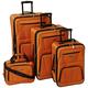 Rockland Luggage Journey Softside Stand-Set, Orange/Abendrot im Zickzackmuster (Sunset Chevron), 4-Piece Set (14/19/24/28), Journey Softside Gepäck-Set