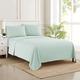 Sweet Home Collection Luxury Bedding Set with Flat, Fitted Sheet, 2 Pillow Cases, Microfiber, Mint, King