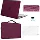 MOSISO Compatible with MacBook Air 13 inch Case 2022 2021 2020 2019 2018 M1 A2337 A2179 A1932 Retina with Touch ID, Plastic Hard Shell&Bag&Keyboard Skin&Webcam Cover&Screen Protector, Marsala Red