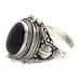 Goth Secrets,'Sterling Silver Ring with Onyx Top Compartment'