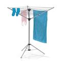 EASYmaxx rotary clothes dryer, foldable clothes horse for indoors and outdoors | weatherproof and lightweight, 4 steps height adjustable, approx. 14cm x 11cm x 131cm [aluminium]