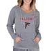 Women's Concepts Sport Gray Atlanta Falcons Mainstream Hooded Long Sleeve V-Neck Top