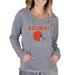 Women's Concepts Sport Gray Cleveland Browns Mainstream Hooded Long Sleeve V-Neck Top