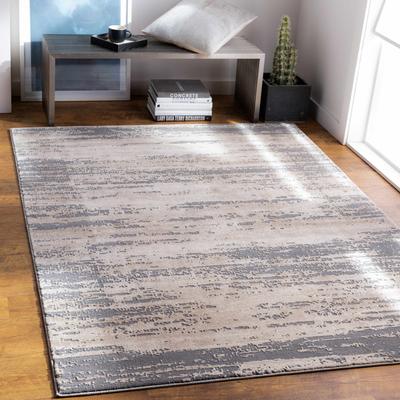 Mikana 2' x 2'11" Modern Charcoal/Tan/Light Beige/Beige Area Rug - Boutique Rugs