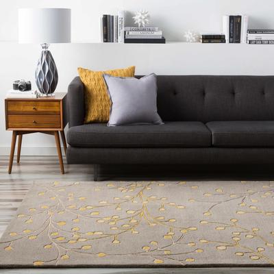 Moon 9' x 12' Cottage Wool Taupe/Mustard/Charcoal Area Rug - Boutique Rugs