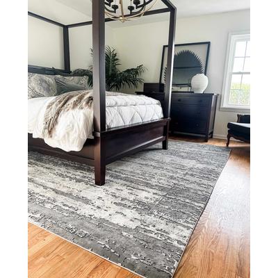 Nesmith 2'7" x 10' Modern Medium Gray/Charcoal/MediumGray/Medium Gray Runner - Boutique Rugs