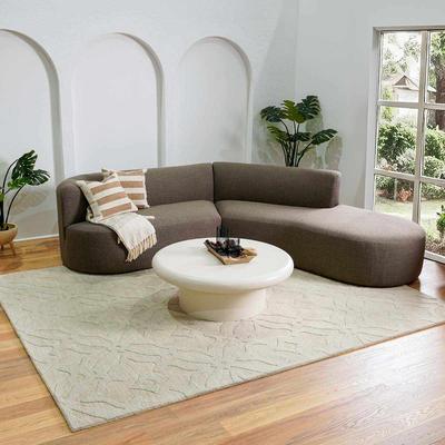 Fyffe 8' x 10' Modern Wool Beige/Ivory/Beige Area Rug - Boutique Rugs
