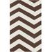 Kevil 3'6" x 5'6" Transitional Flatweave Farmhouse Stripes Wool Dark Brown/Beige Area Rug - Hauteloom