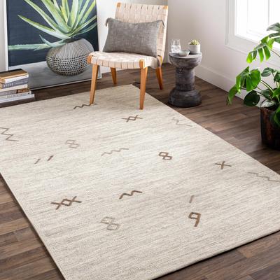 Napaskiak 5' x 8' Wool Light Gray/Black/Light Brown Area Rug - Boutique Rugs