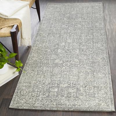 Sigel 7'10" x 10'2" Traditional Charcoal/Light Beige/Medium Gray/Peach/MediumGray/LightBeige/Medium Gray/Peach Area Rug - Boutique Rugs