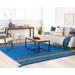 Horncastle 5' x 7'6" Flat Weave Moroccan Bohemian Cotton Dark Blue/Black/Ice Blue/Ink Blue/Teal/Navy Area Rug - Hauteloom