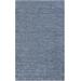 Davy 5' x 8' Solid & Border Handmade Solid Stripes Blue Area Rug - Hauteloom