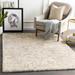 Holtsville 5'3" x 7'3" Modern Aqua/White/Dark Brown/Ivory/Metallic Gold Area Rug - Hauteloom