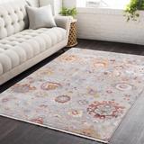 Jetson 5' x 7'9" Traditional Burnt Orange/Rose/Gray/Light Blue/Light Pink/Red/Tan/Light Beige/Light Slate/Light Gray/Oatmeal/Light Beige/Light Slate/Pale Pink/Dark Pink Area Rug - Hauteloom