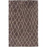 Summerfield 2' x 3' Shag Shag Moroccan Trellis Wool Light Gray/Plum Area Rug - Hauteloom