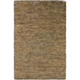 Argusville 2' x 3' Natural Fiber Solid Stripes Jute Charcoal/Brown/Medium Gray/Dark Red Area Rug - Hauteloom