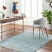 Orovada 4' x 6' Modern Cotton Teal/Deep Teal/Light Beige/Pale Blue/Peach Area Rug - Hauteloom