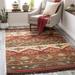 Grimsby 5' x 8' Rustic Wool Dark Brown/Burgundy/Dusty Sage/Light Beige/Plum/Peach/Medium Gray Area Rug - Hauteloom