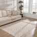 Manteca 8'10" x 12'3" Hide, Leather & Fur Light Gray/Light Beige/Taupe/Peach Area Rug - Hauteloom