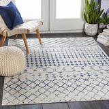 Banjup 6'7" x 9' Dark Blue/White/Navy Area Rug - Hauteloom