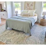 Enderby 2' x 3' Traditional Cotton Sage/Dark Green/White/Light Olive/Light Pink/Green/Olive/Pale Pink Area Rug - Hauteloom