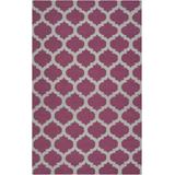 Tony 5' x 8' Transitional Flat Weave Moroccan Trellis Wool Burgundy/Gray Area Rug - Hauteloom