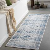 Inkom 8'10" x 12' Traditional Light Gray/White/Navy/Blue Area Rug - Hauteloom