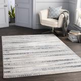 Banana 8'10" x 12' Modern Dark Blue/Cream/Denim/Gray/Light Beige/Medium Gray/Navy/Peach Area Rug - Hauteloom