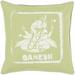 Annahilt 22" Square Cottage Cotton Cream/Light Olive/Olive Throw Pillow - Hauteloom