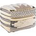 Yatton 14"H x 20"W x 14"D Cotton Beige/Tan/Camel/Black/Gray/Wheat/Peach Pouf - Hauteloom