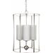 Sumatra 7"L x 17"W x 24"H Updated Traditional White/Translucent/Silver/Metallic Silver Pendant - Hauteloom