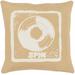 Triplet 22" Square Cottage Cotton Mustard/Off White Throw Pillow - Hauteloom