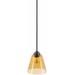 Penshurst 8"L x 8"W x 9"H Traditional Bronze/Amber/Metallic - Bronze/Mustard Pendant - Hauteloom