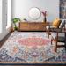 Kialla 7'10" x 10' Traditional Navy/Burnt Orange/Fuchsia/Gray/Light Beige/Light Blue/Mustard/Light Slate/Peach Area Rug - Hauteloom