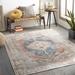 Lake 5'3" x 7'3" Traditional Wheat/Olive/Black/Brown/Coral/Dark Blue/Light Gray/Orange/Tan/Peach/Navy Washable Area Rug - Hauteloom