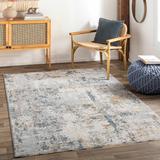 Midfield 10' x 13'11" Modern Light Gray/Charcoal/Medium Gray/Taupe/Teal/Cream/Dark Blue/Gray/Pale Blue/Tan/Navy Area Rug - Hauteloom