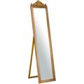 Miroir de salle de bain rectangulaire sur pied Miroir de maquillage vertical avec cadre en bois